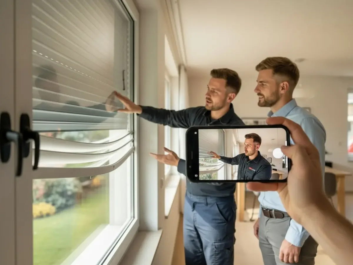 Diagnostic visio à distance Depan'Fenêtres — technicien en appel vidéo avec un client